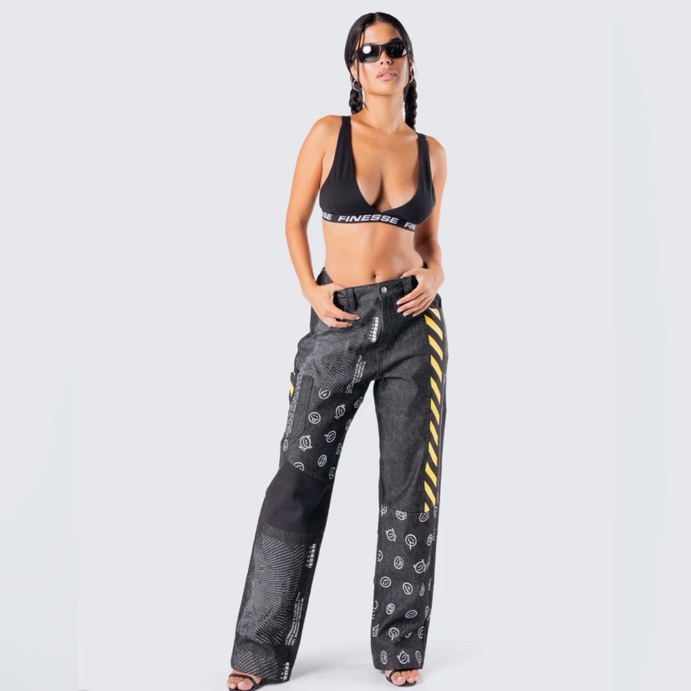 Finesse Jacko Printed Patchwork Pants XL CC10-23